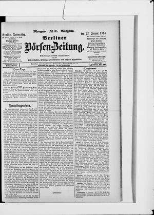 Berliner Börsen-Zeitung vom 22.01.1914