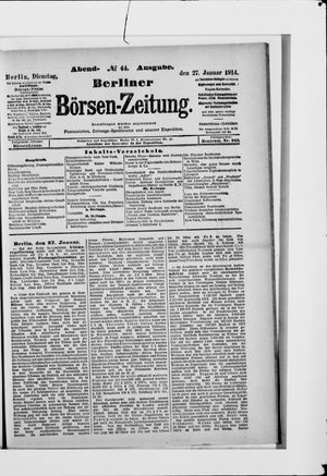 Berliner Börsen-Zeitung vom 27.01.1914
