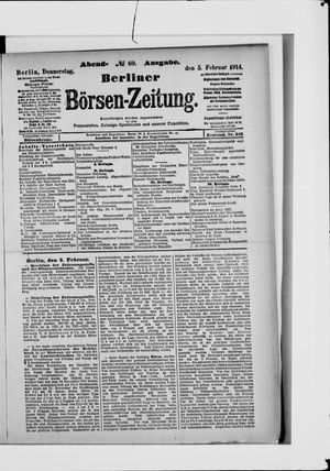 Berliner Börsen-Zeitung on Feb 5, 1914