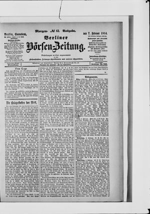 Berliner Börsen-Zeitung vom 07.02.1914