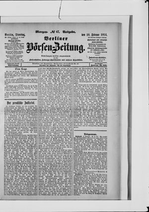 Berliner Börsen-Zeitung vom 10.02.1914