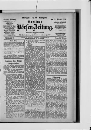 Berliner Börsen-Zeitung vom 11.02.1914