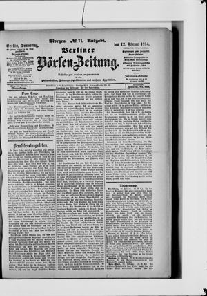 Berliner Börsen-Zeitung vom 12.02.1914