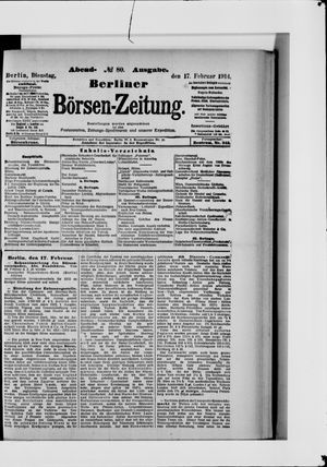 Berliner Börsen-Zeitung vom 17.02.1914