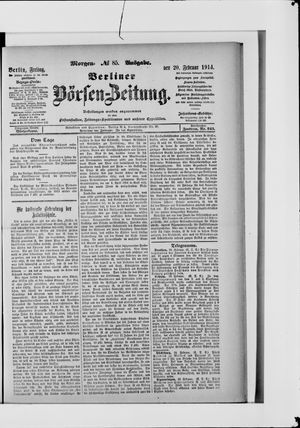 Berliner Börsen-Zeitung vom 20.02.1914