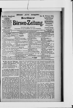 Berliner Börsen-Zeitung vom 21.02.1914