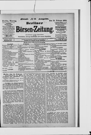 Berliner Börsen-Zeitung on Feb 24, 1914
