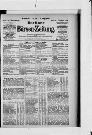 Berliner Börsen-Zeitung on Feb 26, 1914