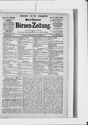 Berliner Börsen-Zeitung vom 02.03.1914