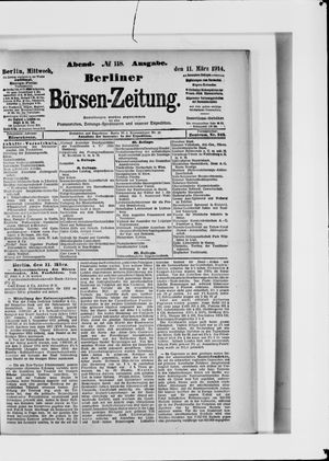 Berliner Börsen-Zeitung vom 11.03.1914