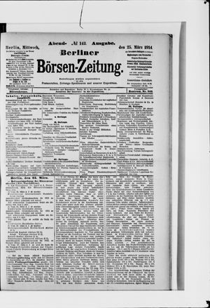 Berliner Börsen-Zeitung vom 25.03.1914
