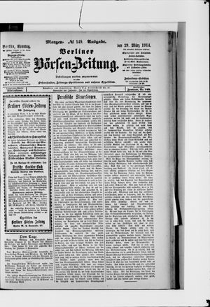 Berliner Börsen-Zeitung vom 29.03.1914