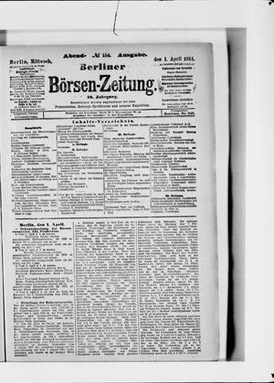 Berliner Börsen-Zeitung on Apr 1, 1914