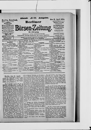 Berliner Börsen-Zeitung vom 11.04.1914