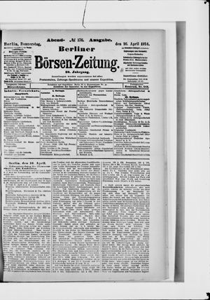Berliner Börsen-Zeitung on Apr 16, 1914