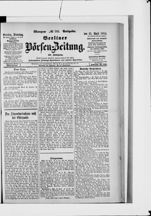 Berliner Börsen-Zeitung on Apr 21, 1914