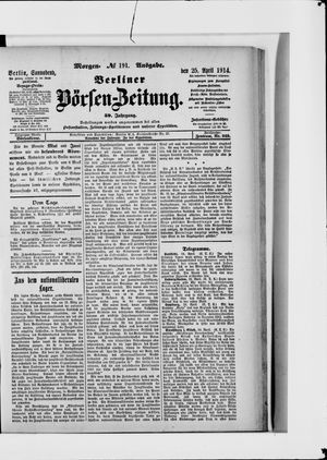 Berliner Börsen-Zeitung vom 25.04.1914