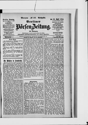 Berliner Börsen-Zeitung on Apr 26, 1914