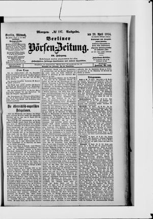Berliner Börsen-Zeitung on Apr 29, 1914