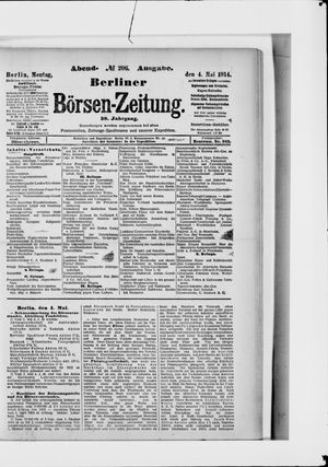 Berliner Börsen-Zeitung on May 4, 1914