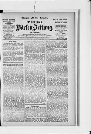 Berliner Börsen-Zeitung vom 20.05.1914