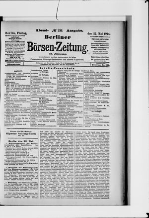 Berliner Börsen-Zeitung vom 22.05.1914