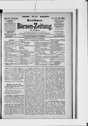 Berliner Börsen-Zeitung vom 26.05.1914