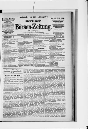 Berliner Börsen-Zeitung vom 29.05.1914