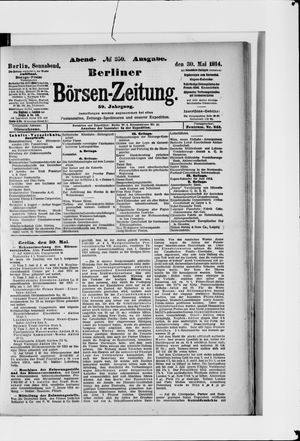 Berliner Börsen-Zeitung vom 30.05.1914