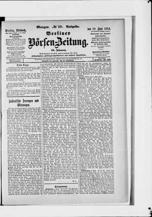 Berliner Börsen-Zeitung on Jun 10, 1914