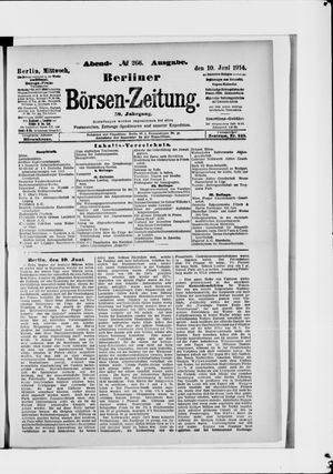 Berliner Börsen-Zeitung on Jun 10, 1914