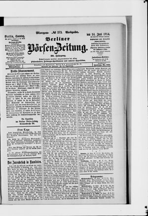 Berliner Börsen-Zeitung vom 14.06.1914