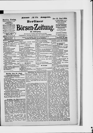 Berliner Börsen-Zeitung vom 15.06.1914