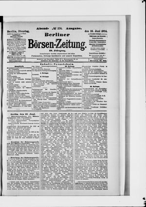 Berliner Börsen-Zeitung on Jun 16, 1914