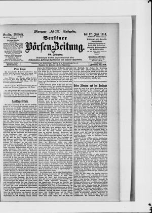 Berliner Börsen-Zeitung vom 17.06.1914