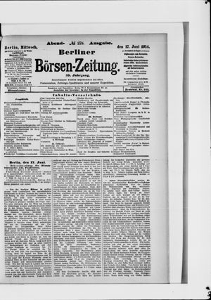 Berliner Börsen-Zeitung vom 17.06.1914