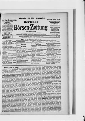 Berliner Börsen-Zeitung vom 18.06.1914