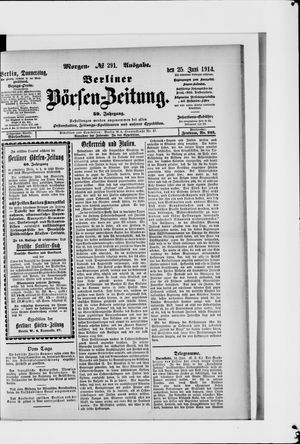 Berliner Börsen-Zeitung vom 25.06.1914