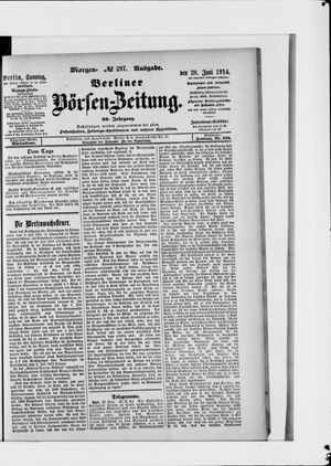 Berliner Börsen-Zeitung vom 28.06.1914