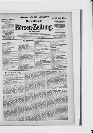 Berliner Börsen-Zeitung vom 13.07.1914
