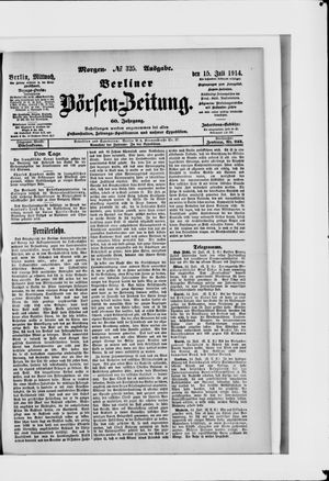 Berliner Börsen-Zeitung vom 15.07.1914