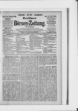 Berliner Börsen-Zeitung vom 16.07.1914