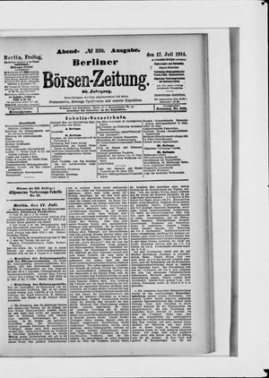 Berliner Börsen-Zeitung vom 17.07.1914