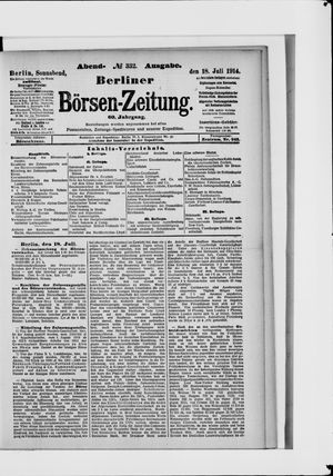 Berliner Börsen-Zeitung vom 18.07.1914