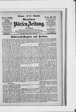 Berliner Börsen-Zeitung vom 28.07.1914