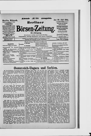 Berliner Börsen-Zeitung vom 29.07.1914