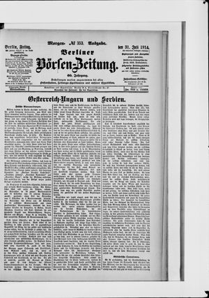 Berliner Börsen-Zeitung vom 31.07.1914