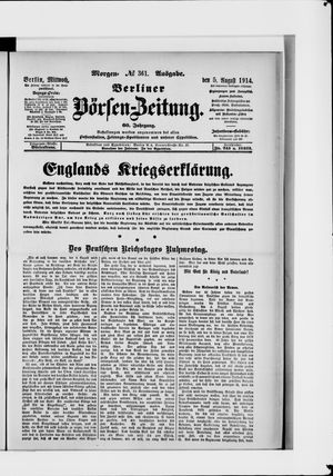 Berliner Börsen-Zeitung vom 05.08.1914