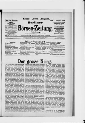Berliner Börsen-Zeitung vom 07.08.1914