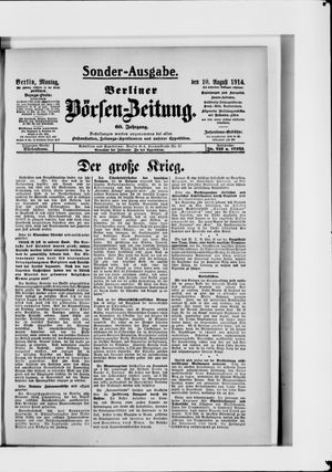 Berliner Börsen-Zeitung vom 10.08.1914